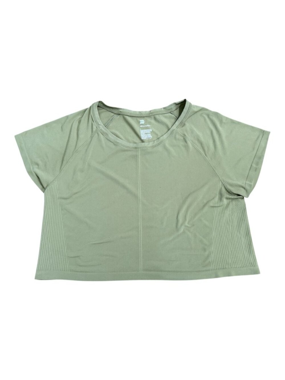 All In Motion Athletic Sage Green Crop Top Size Women’s Large Short Sleeve Nylon
